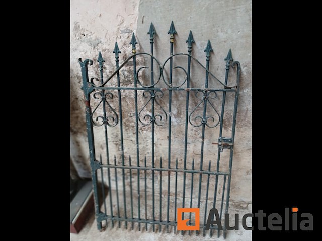 Smeedijzeren poort met sluis - afbeelding 1 van  1