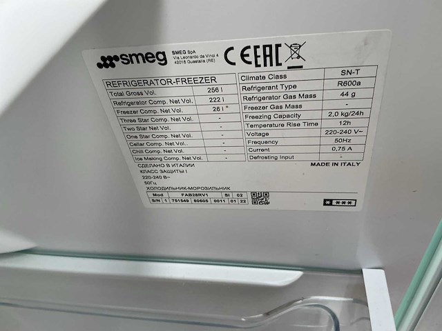 Smeg r600a koelkast - afbeelding 4 van  4