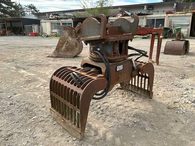 Smp hydraulische grijphaak met openwerk schalen grondverzetbak - afbeelding 3 van  8