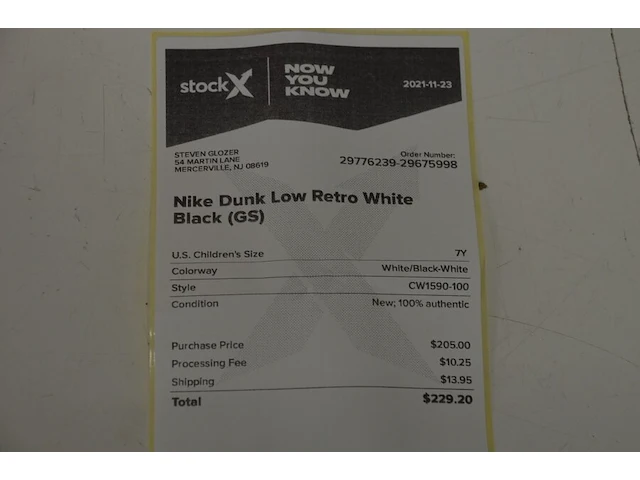 Sneaker nike dunk low retro white black (gs) maat 40 nieuw in doos (2) - afbeelding 2 van  10