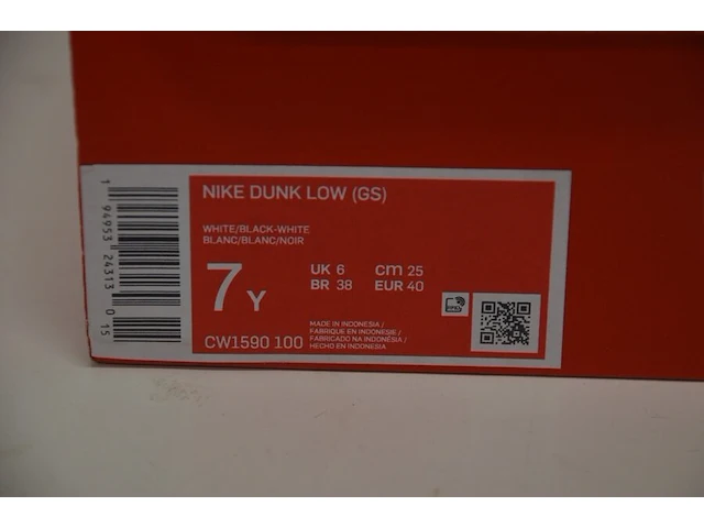 Sneaker nike dunk low retro white black (gs) maat 40 nieuw in doos (2) - afbeelding 10 van  10