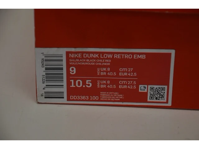 Sneakers nike dunk low emb nba 75th anniversary chicago maat 42,5 nieuw in doos (2) - afbeelding 10 van  10