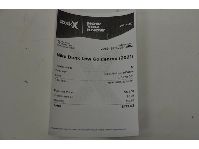 Sneakers nike dunk low goldenrod (2021) maat 44 nieuw in doos (2) - afbeelding 9 van  9