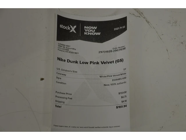 Sneakers nike dunk low pink velvet (gs) maat 37,5 nieuw in doos (2) - afbeelding 2 van  10