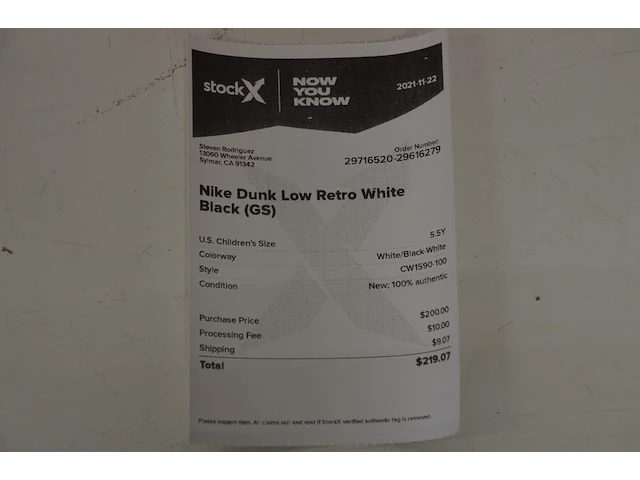 Sneakers nike dunk low retro white black (gs) maat 38 nieuw in doos (2) - afbeelding 2 van  10