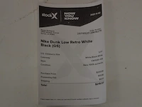 Sneakers nike dunk low retro white black (gs) maat 38 nieuw in doos (2) - afbeelding 2 van  10