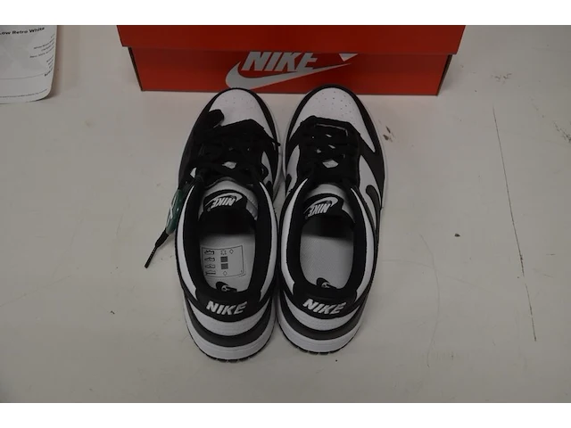 Sneakers nike dunk low retro white black (gs) maat 38 nieuw in doos (2) - afbeelding 7 van  10
