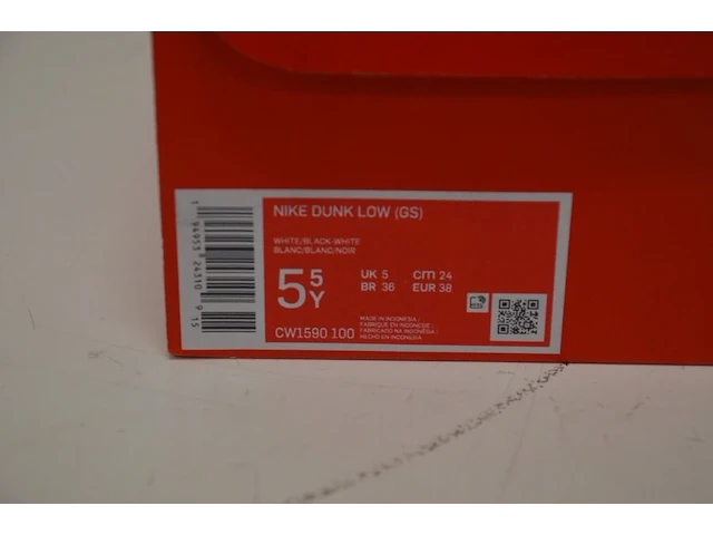 Sneakers nike dunk low retro white black (gs) maat 38 nieuw in doos (2) - afbeelding 10 van  10