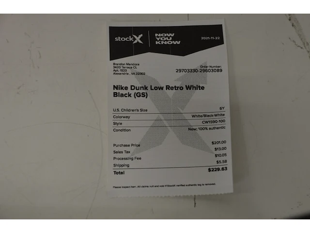 Sneakers nike dunk low retro white black (gs) maat 38,5 nieuw in doos (2) - afbeelding 2 van  10