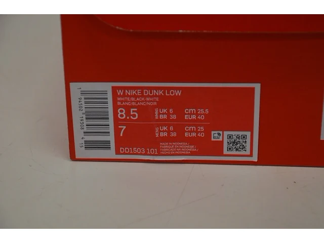 Sneakers nike dunk low white black (2021) maat 40 nieuw in doos (2) - afbeelding 10 van  10
