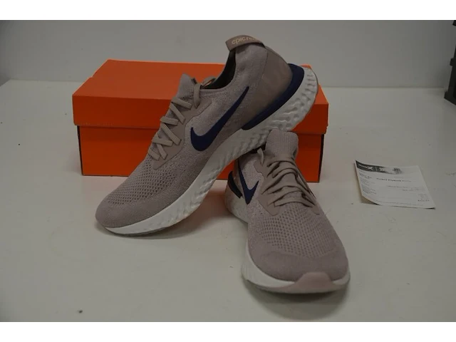 Sneakers nike epic react flyknit diffused taupe/blue void maat 46 nieuw in doos (2) - afbeelding 4 van  9