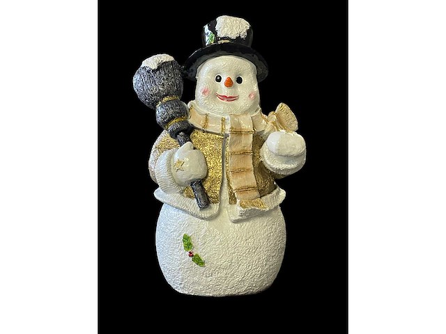 Sneeuwman h105cm x b70cm goud - afbeelding 1 van  1