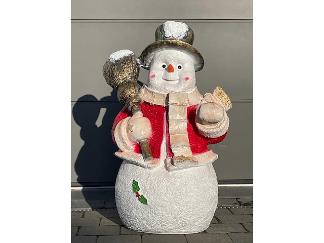 Sneeuwman h105cm x b70cm rood - afbeelding 1 van  1