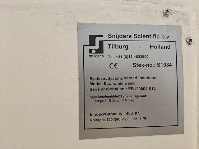 Snijders scientific - economic basic - cooled incubator - afbeelding 10 van  12