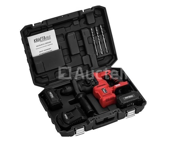 Snoerloze hamerboor met 2 x 4 ah batterijen + kraft&dele-lader - afbeelding 2 van  4