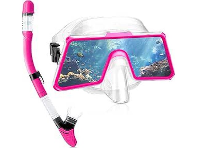 Snorkelset volwassenen roze - afbeelding 1 van  3