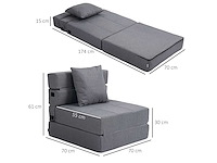 Sofa bed, fauteuil convertible 1-zitter fauteuil met 1 afneembaar kussenhoes - afbeelding 4 van  8