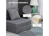 Sofa bed, fauteuil convertible 1-zitter fauteuil met 1 afneembaar kussenhoes - afbeelding 6 van  8