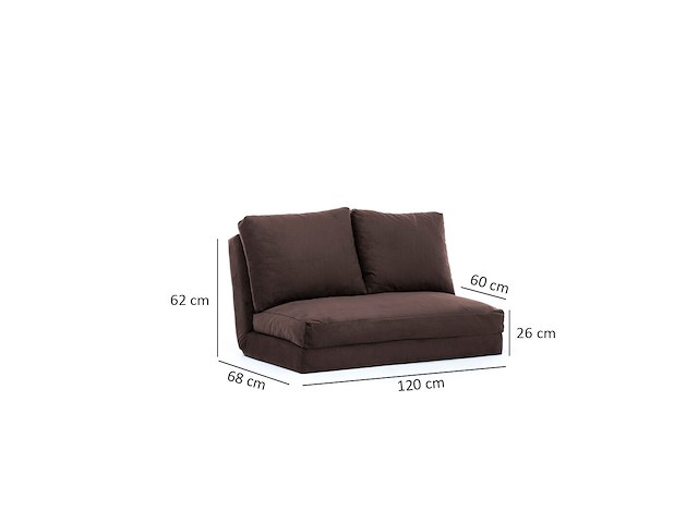 Sofa-bed met 2 zitplaatsen | comfort en stijl met metalen frame | bruin - afbeelding 1 van  9