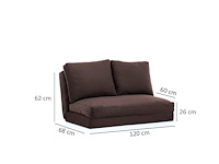 Sofa-bed met 2 zitplaatsen | comfort en stijl met metalen frame | bruin - afbeelding 1 van  9