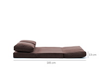 Sofa-bed met 2 zitplaatsen | comfort en stijl met metalen frame | bruin - afbeelding 2 van  9
