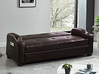 Sofa bed slaapbank in imitatie - bruin - afbeelding 2 van  7