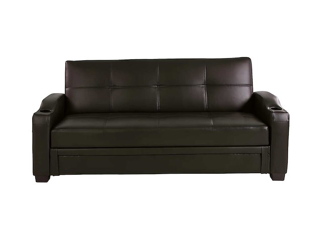 Sofa bed slaapbank in imitatie - bruin - afbeelding 3 van  7