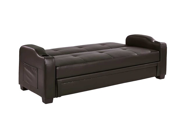 Sofa bed slaapbank in imitatie - bruin - afbeelding 5 van  7