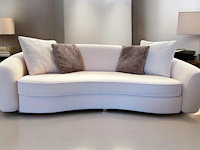 Sofa curved teddy beige