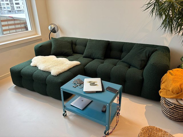 Sofa groene teddy stof - afbeelding 1 van  2