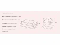 Sofa zonky- kinderzetel- nieuw - blauw - 136x68x46cm - afbeelding 3 van  4