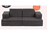 Sofa zonky- kinderzetel- nieuw - grijs - 136x68x46cm - afbeelding 3 van  4