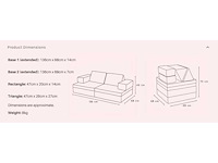 Sofa zonky- kinderzetel- nieuw - grijs - 136x68x46cm - afbeelding 4 van  4
