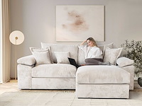 Soft&cosy xl hoekbank - omkeerbaar - beige touwstof