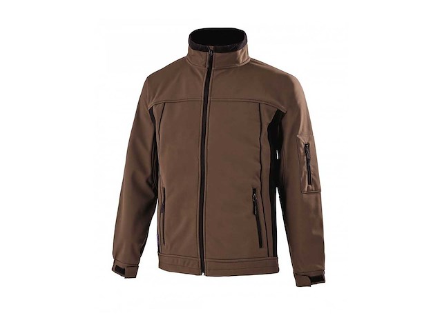Softshell - & bodywarmer - mouwen afritsbaar brons zwart maat 4xl (10x) - afbeelding 1 van  1
