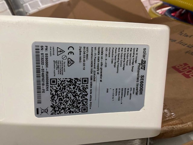 Solaredge se6000h omvormer - afbeelding 1 van  1