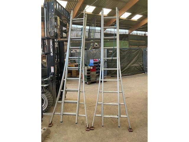 Solide 2 x 10 alu schuifladder (2x) - afbeelding 2 van  4