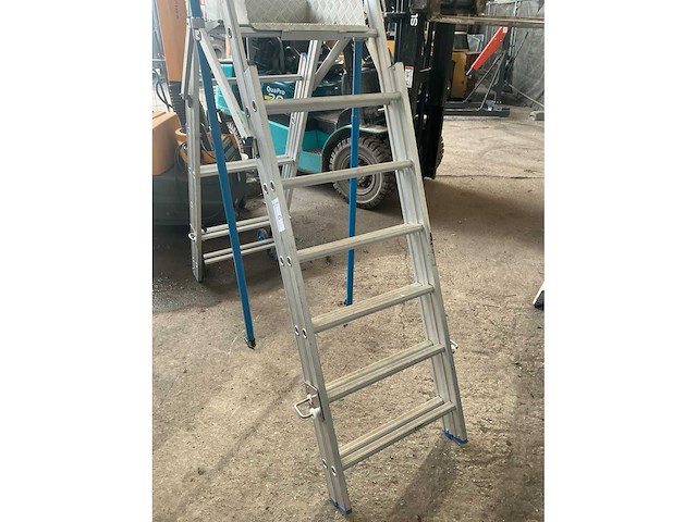 Solide pir0710 opvouwbare uitschuifbare bordesladder - afbeelding 2 van  8