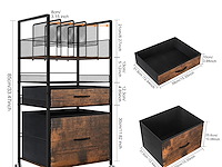 Solinxe 3 tier rolling utility cart - afbeelding 2 van  4