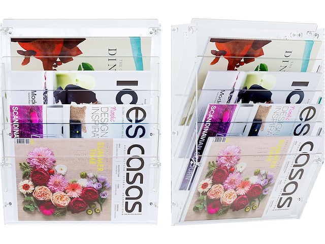 Solinxe hangende documentenhouder acryl 5 vakken - afbeelding 2 van  4