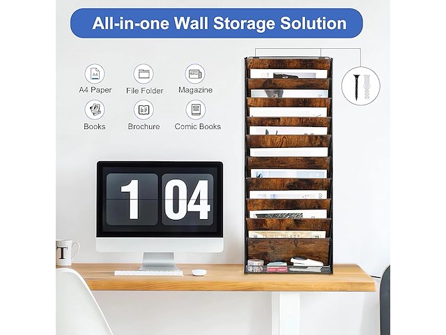 Solinxe hangende/ staande documentmap 10 houten vakken - afbeelding 1 van  4