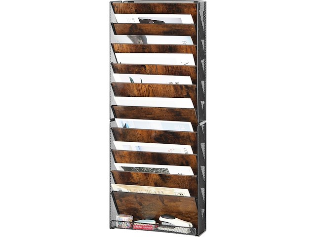 Solinxe hangende/ staande documentmap 10 houten vakken - afbeelding 4 van  4