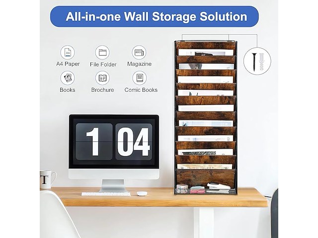 Solinxe hangende/ staande documentmap 10 houten vakken - afbeelding 1 van  4