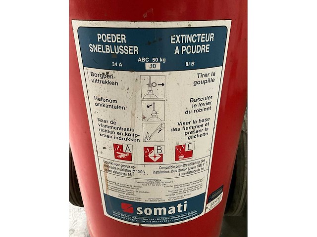 Somati poeder brandblusser 50kg - afbeelding 2 van  2