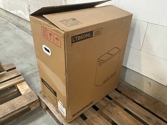 Songmics mulleimer ltb60nl dubbele vuilnisbak/trash can - afbeelding 1 van  2