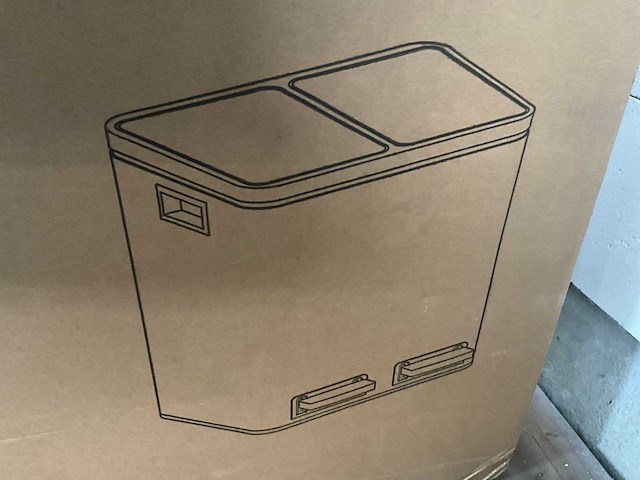 Songmics mulleimer ltb60nl dubbele vuilnisbak/trash can - afbeelding 2 van  2