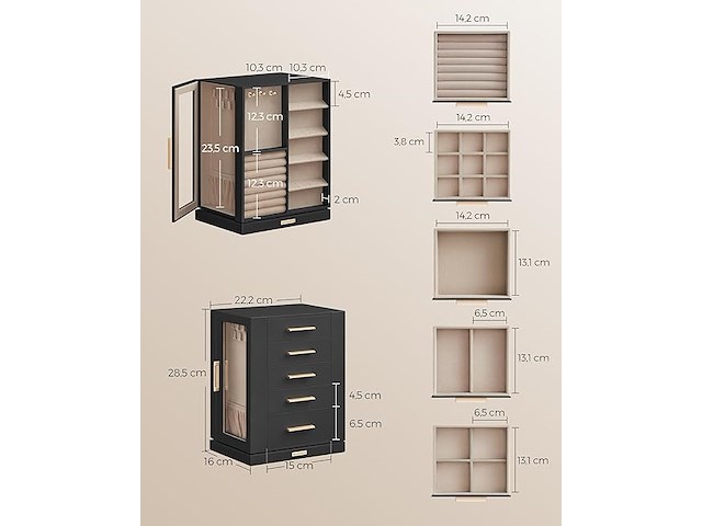 Songmics sieradendoos - afbeelding 2 van  4