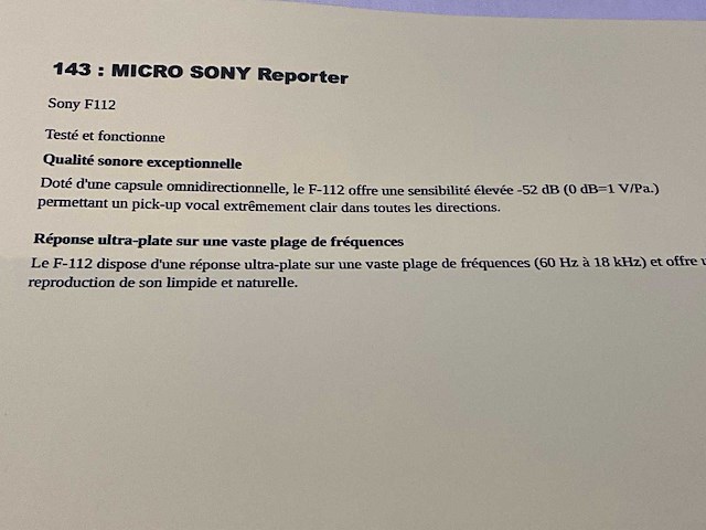 Sony f-112 microfoon - afbeelding 4 van  4