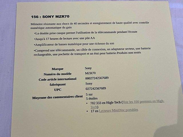 Sony mz-r70 md walkman recorder - afbeelding 3 van  3