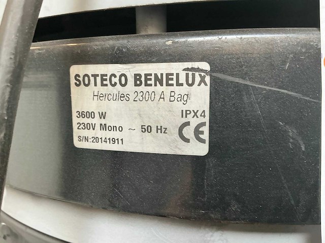 Soteco hercules 2300 a bag industriële stofzuiger - afbeelding 4 van  6